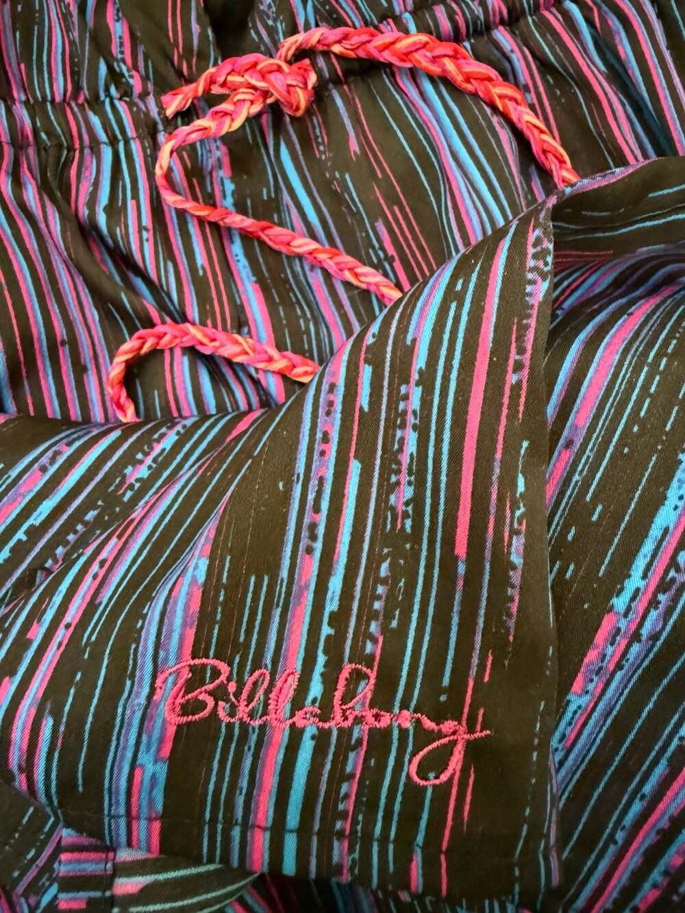 Billabong Halter Dress Size L Abstract Stripe Multi Boho Casual Summer